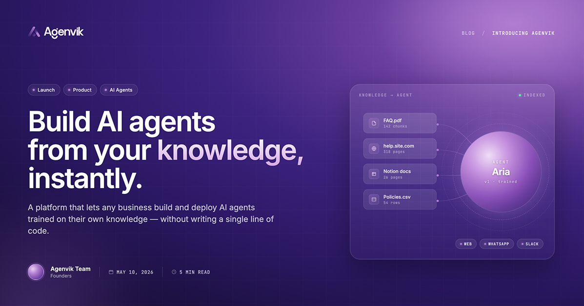 Introducing Agenvik: Build AI Agents from Your Knowledge, Instantly